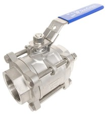 2" Stainless Steel 316 Ball Valve - 3pc Body Full Port, 1000WOG