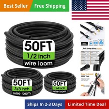 Wire Loom 14 12 38 Inch X 50 Ft Split Wire Loom Tubing Wire Conduit ...