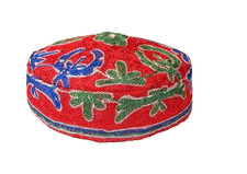 FUN HAT - UZBEK SILK EMBROIDERED POPURI SKULL CAP - 22 INCH