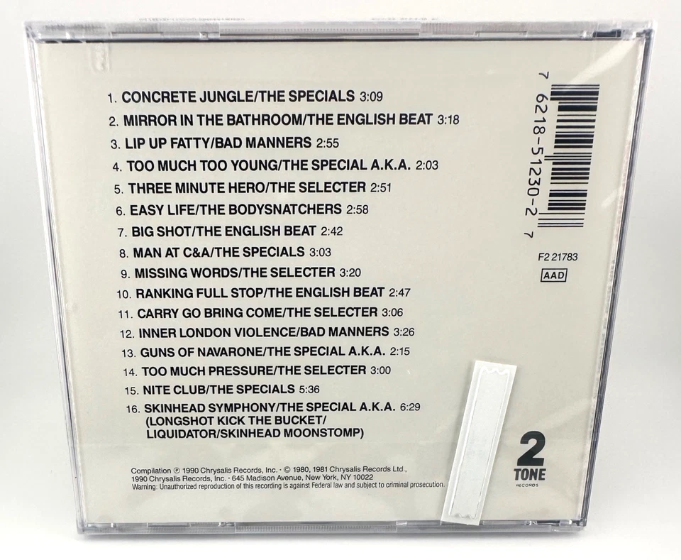 Dance Craze : The Best of British Ska... Live! [ NEW CD, 1990 Chrysalis ] SEALED - Image 2 of 4