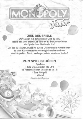 Spielanleitungen  für Spiele wie  Monopoly Junior,Das verrückte Labyrinth etc.