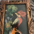 Vintage Mexican Feathercraft Wall Art Set Of 3 Pieces Of Artwork 1940's Red Bird — photo 8