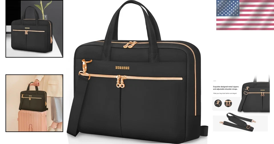 Ferkurn Laptop Bag Case 17 17.3 inch for Women Men, 17-17.3 inch, Black - Image 2 of 4