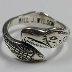 Vintage Bill J Wilson Sterling Silver 4.4g Size 8 Eagle & Raven Wrap Ring 58927K