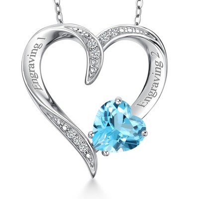 Customized Personalized Engraved Heart Pendant Necklace For Women | 925