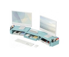 Dual Monitor Stand Riser Organizer w/ Drawer ...