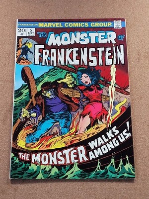 The Monster Of Frankenstein 5 1973 Marvel Comic Horror Mike Ploog Higher Grade