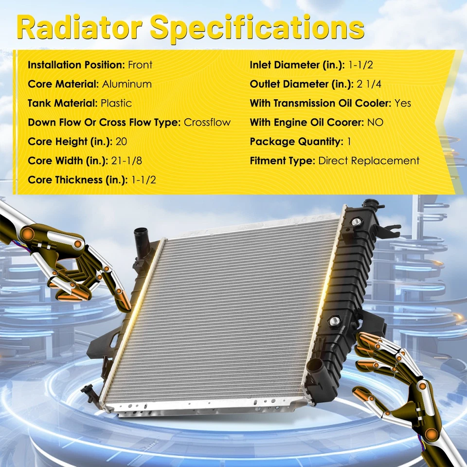 Core Radiator For 1998 1999 2000 2001 Ford Ranger Mazda B2500 L4 2.5L CU 2172 Foto 3 de 4