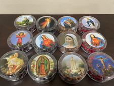 Venta al por mayor lote de 12 piezas collar de madera rosario bendito cuentas perfumadas caja CATÓLICO