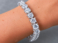 7 CT Lab Grown Diamond Tennis Bracelet Solid 14K White Gold