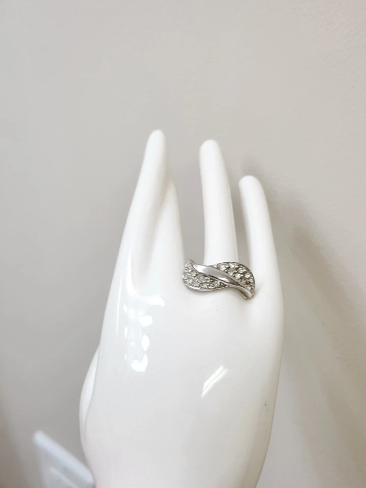 ANILLO DE CÓCTEL MUJER ORO BLANCO 18K HGE 2CT REDONDO CIRCONITA CÚBICA RACIMO TALLA 5 Foto 4 de 4