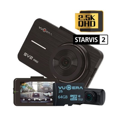 VUGERA SV2 PRO STARVIS2 64GB Standard Hardwire Kit Front Rear Dashcam 2-Channel