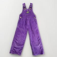 OshKosh B  Gosh Vintage 4T Toddler Purple Corduroy Bib Overalls Vestbak USA Made