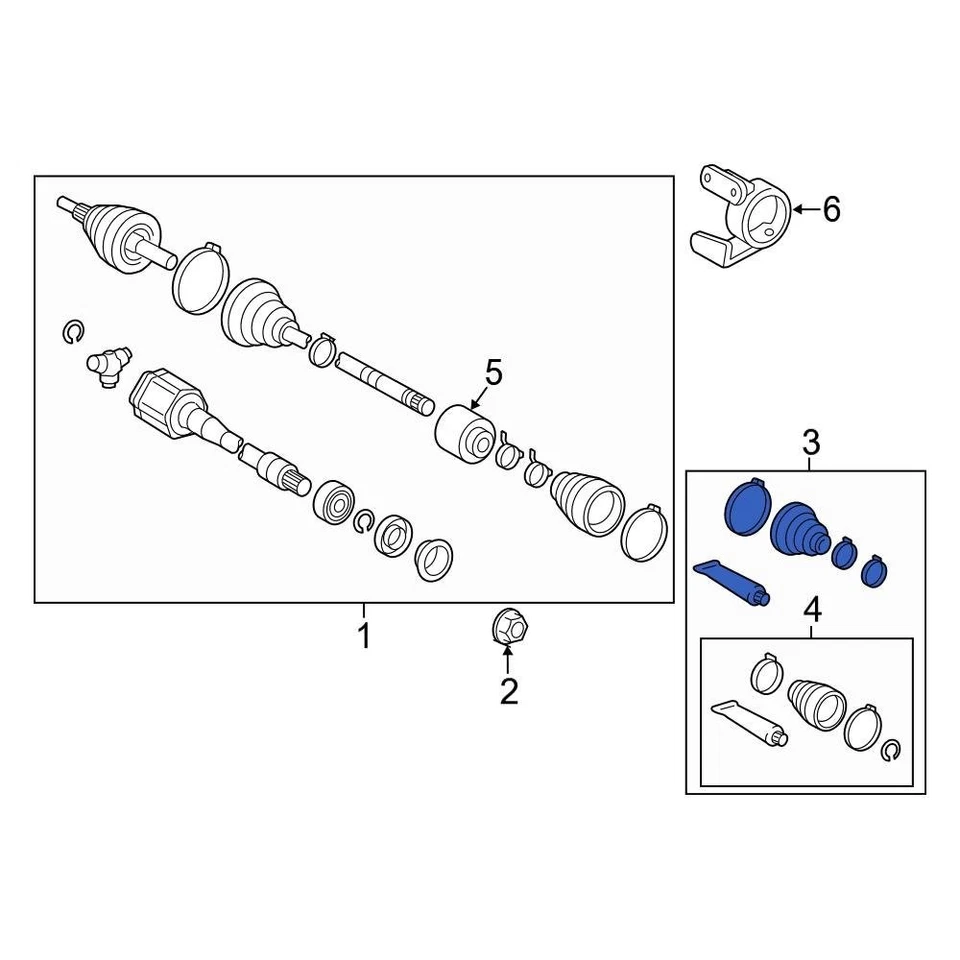 For Toyota Camry 2014-2017 Toyota 0442706540 Front Right Outer CV Joint Boot Kit - Изображение 3 из 4