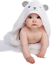 HIPHOP PANDA Hooded Towel - Rayon Made from Bamboo, Bath Towel with Bear Ears fo