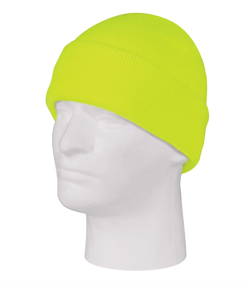 DELUXE FINE KNIT WATCH CAP BEANIE IN SAFETY GREEN