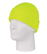 DELUXE FINE KNIT WATCH CAP BEANIE IN SAFETY GREEN