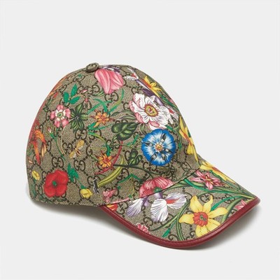 Gucci Multicolor Monogram Floral Print Canvas Claudia Baseball Cap Size 57