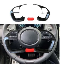 Carbon Fiber Color Steering Wheel Cover Trim Fit for Hyundai Elantra