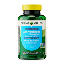 Spring Valley Extra Strength Ashwagandha 1300mg 60 Veg Capsules 2-Pack
