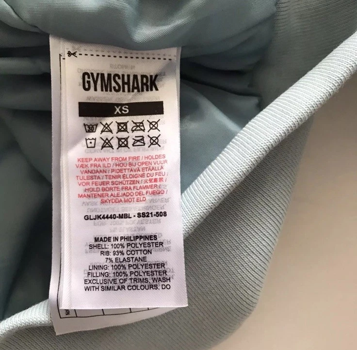 Gymshark Bomber Jacket Blue Womens Essential Size XS Cotton/Polyester  - Image 4 of 4