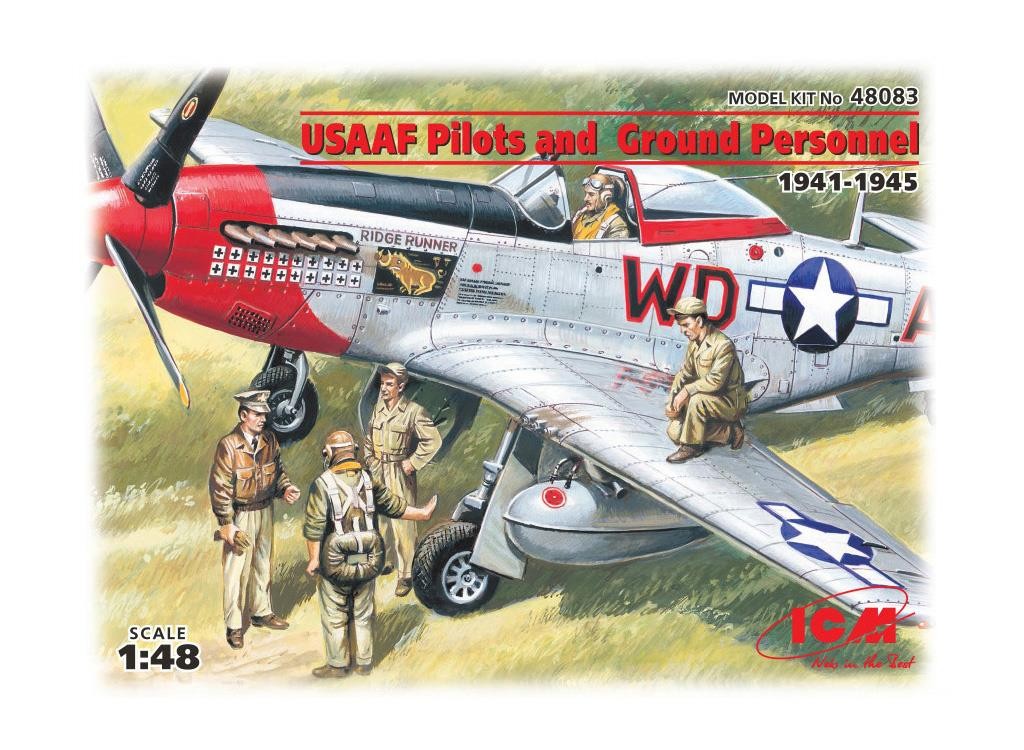 ICM 48083 USAAF Pilots & Ground Personnel (1941-1945) 5 Figures 1:48 Scale Kit
