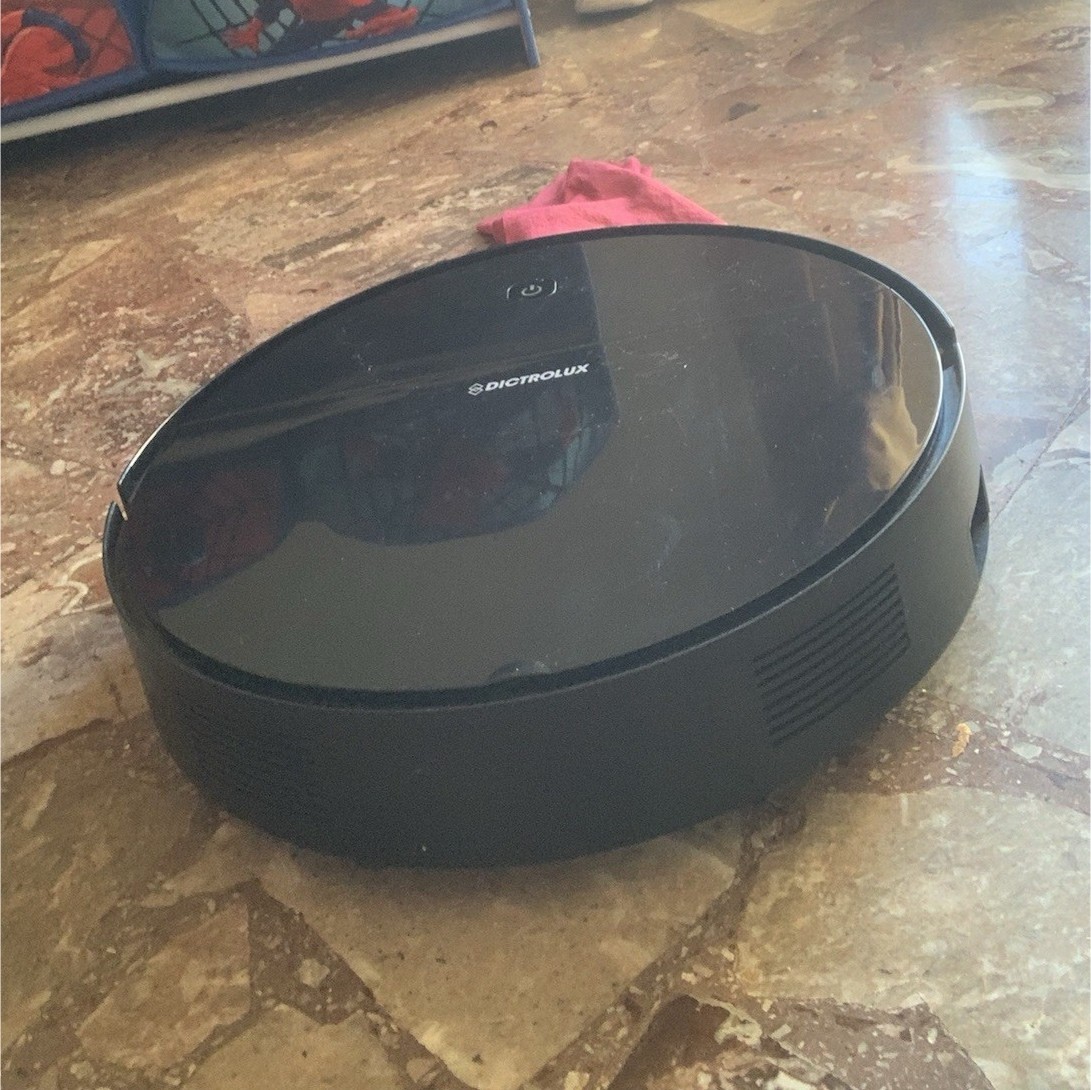 DICTROLUX Aspirapolvere Robot Nero a batteria senza fili con spazzole laterali