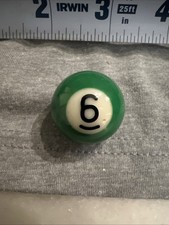 Replacement Mini Billiard Pool Ball 1 One Inch Number 6 Green White Miniature