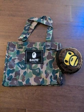 BAPE A Bathing Ape Gift 1st Camo Mini Tote Bag Plush Ape Head Charm New