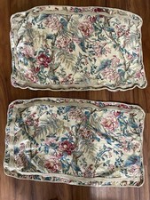 Ralph Lauren Jute Trimmed Floral Tangiers King Size Pillow Shams Set Of Two