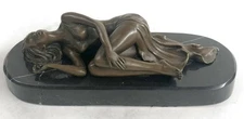 Art Deco Sculpture Nude Girl Woman Breast Bronze Statue Figurine Figure Hot Cast