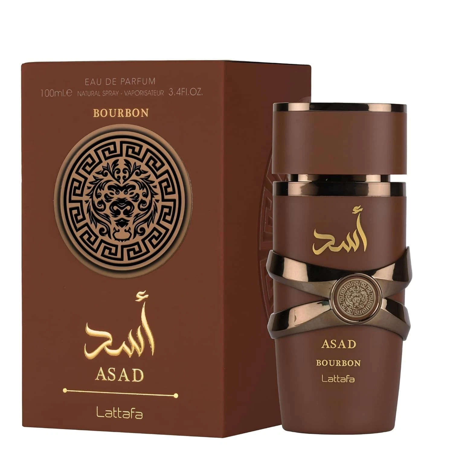 Lattafa Asad Bourbon for Unisex Eau de Parfum Spray, 3.4 oz / 100 ml New in Box