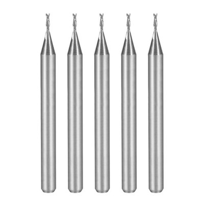 5 Pcs 1/8'' Shank 0.8mm x 3mm Carbide End Mill for Acrylic Milling Bit 2 Flute