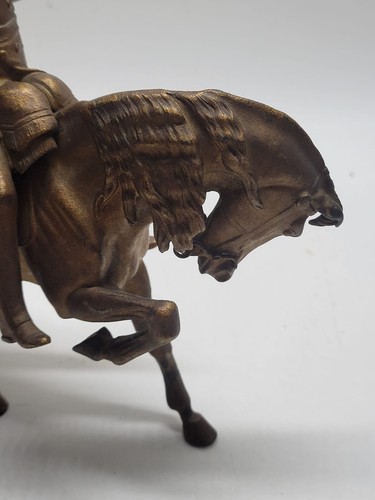 Vintage Cast Metal Horse & Rider Statue โ Bronzed Military Figure on Horseback - Picture 6 of 17