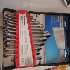 JobSmart 12 pc COMBINATION RATCHET & WRENCH SET & CASE Chrome SAE