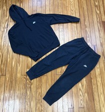 Nike Sportswear Club Fleece Black Hoodie  Joggers Set Size Medium Sweatsuit