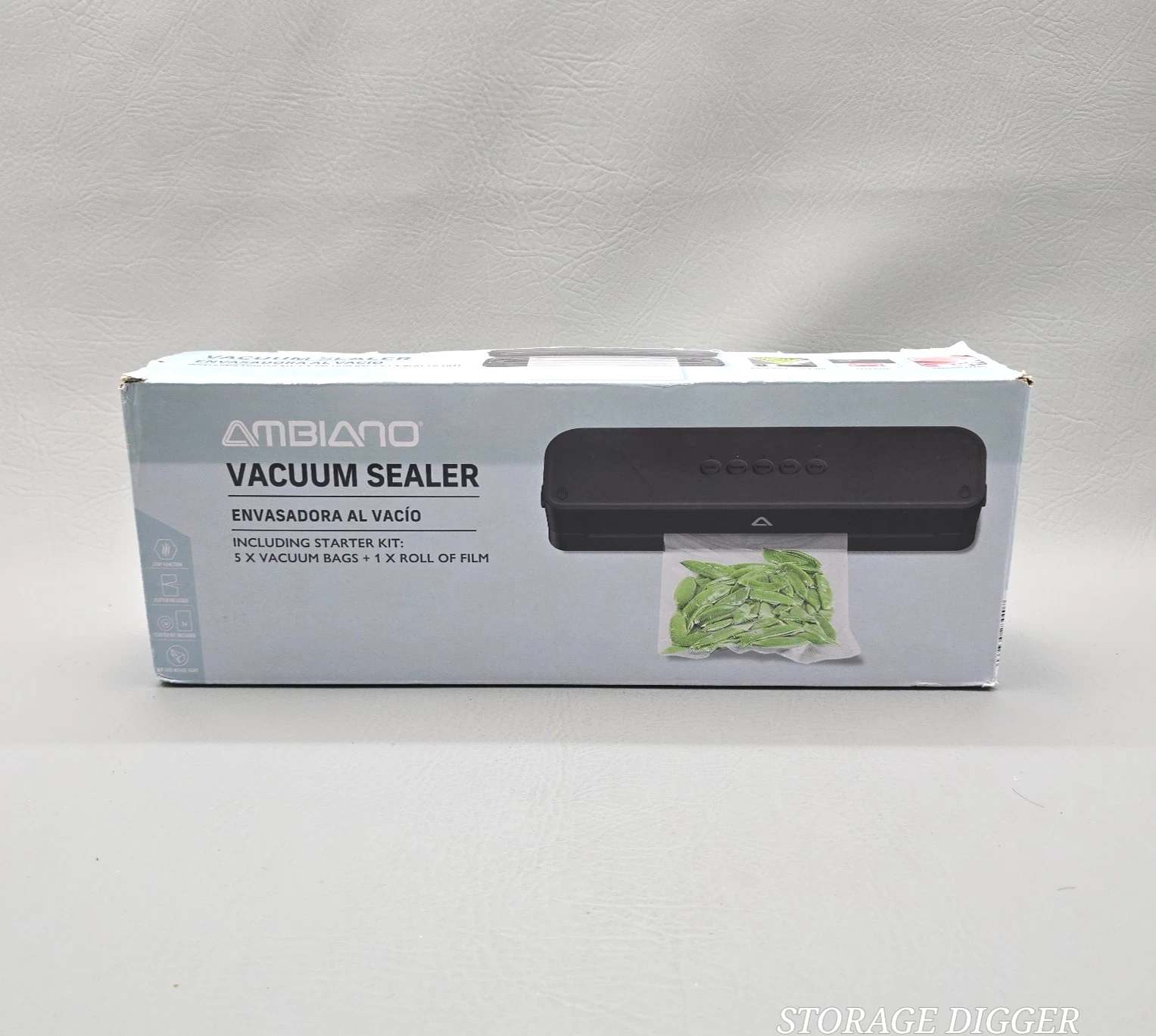 NEW 2026 Ambiano Black Vacuum Food Sealer with Starter Kit: Vacuum Bags & Film