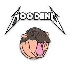 MOO DENG SOFT ENAMEL BLACK PLATED LAPEL 2 PIN SET YESTERDAYS CO