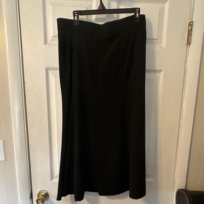 Counterparts Pull-On Elastic Waist Stretch A-Line Midi Skirt Black Women s 12