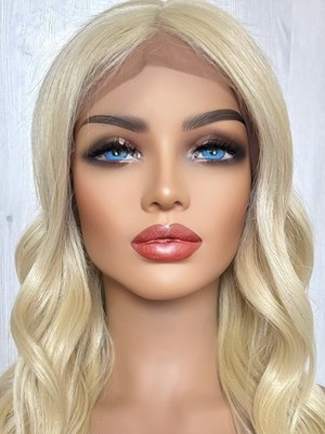 Bleach Blond 613 Echthaar Mischung Lace Front Perücke Freepart Haar Perücke