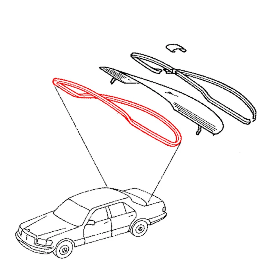Parabrisas trasero resistente al clima Fit Mercedes Benz W126 4D 300SE 350SD 420SEL 560SEL Foto 4 de 4