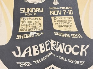 1966 Country Joe & The Fish Jabberwock Berkeley Poster AOR-2.285 Neon Gothic