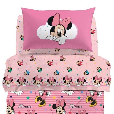 Caleffi complete Disney MINNIE RAINBOW bed sheets for girls