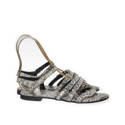 Cape Robbin, Sandalen, Größe: 40, Grau/Schwarz/Weiß, Damen #Ee7