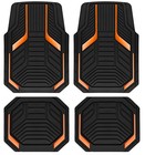 PIC AUTO Heavy Duty Rubber Floor Mats, Orange Aluminum Film Car Mats 