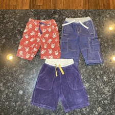 Lot of 3 Mini Boden 5Y Boys Pants Khaki Shorts Blue Red