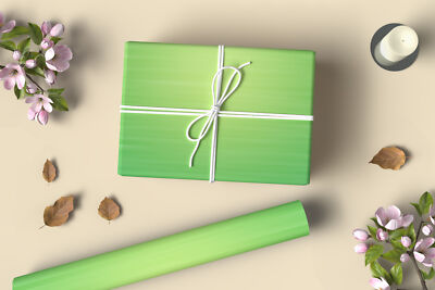 Green Line Stripe Elegant Wrapping Paper, Gift Wrap Roll for Holidays