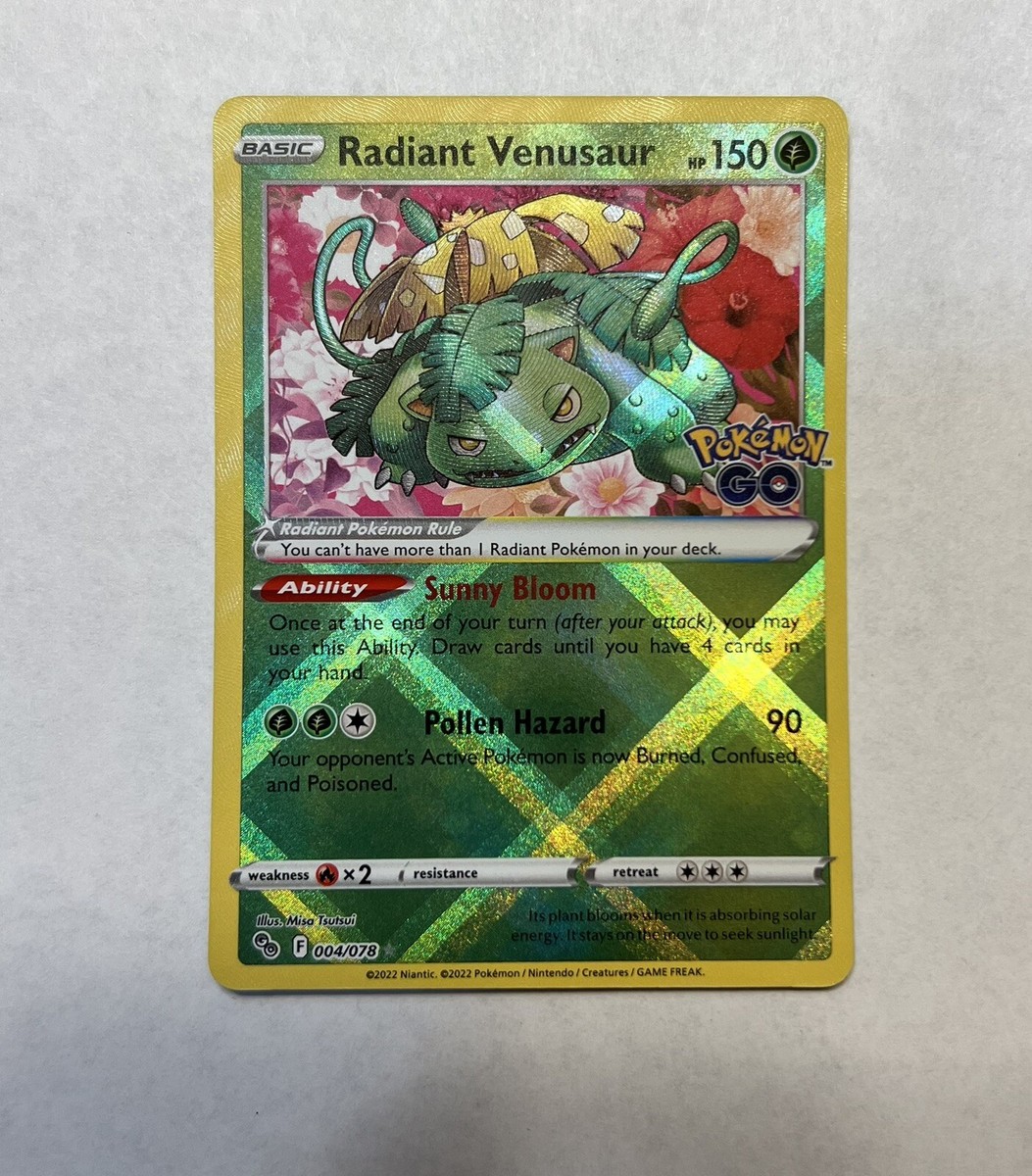 Radiant Venusaur 004/078 Holo Ultra Rare Pokemon GO TCG Radiant Venusaur 004/078 Holo Ultra Rare Pokemon GO TCG