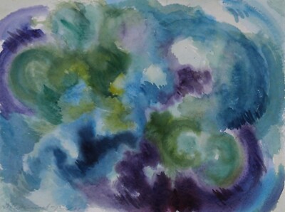 August Philipp Henneberger Aquarell Kreise Spätwerk Donauwald-Gruppe Kötzting