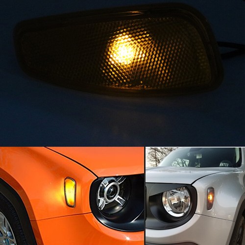 Yellow Lens Replace OEM Front Bumper Sidemarker Lamp For Jeep Renegade 2015-2021 - Picture 11 of 12